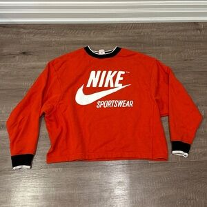 Nike Red and White Sportswear Top Size S